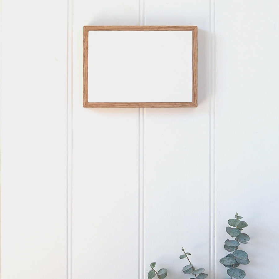 Small landscape rectangle photo print on stone, framed in native Australian Tasmanian Oak, 210 x 150mm
