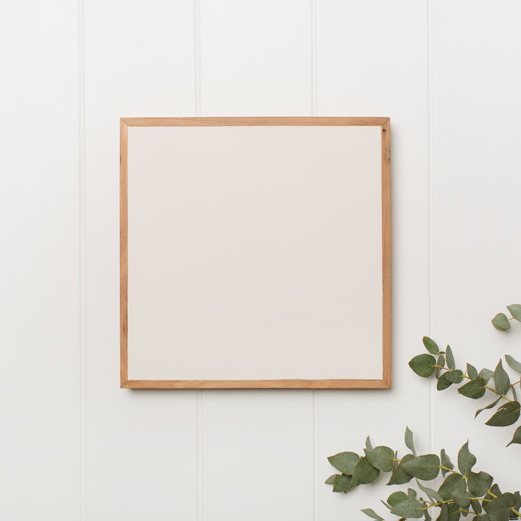 Square Reclaimed Hardwood Stone Print