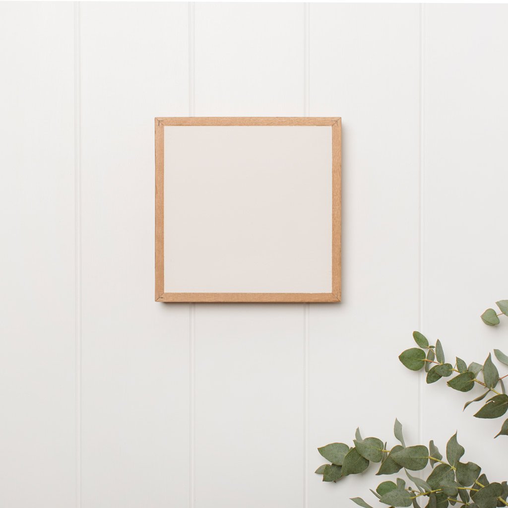 Square Reclaimed Hardwood Stone Print