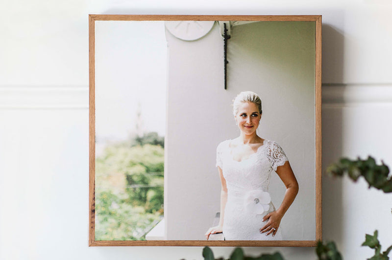Wedding photos printed on stone by Imogen Stone