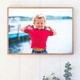 Rectangle stone photo print on a wall, framed in native Australian Tasmanian Oak timber