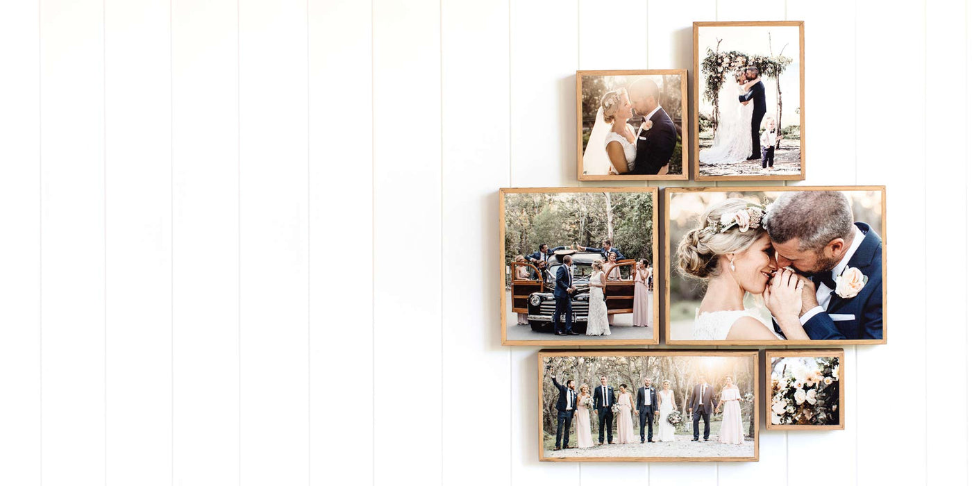 Framed photo prints displayed on a wall – handcrafted by Imogen Stone